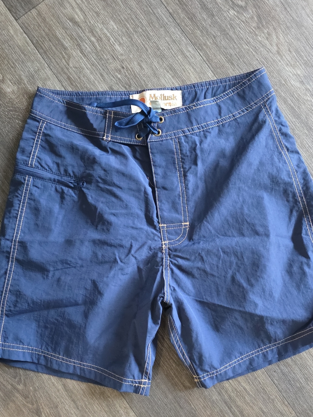Mollusk Blue Men's Board Shorts - Classic Swim Trunks